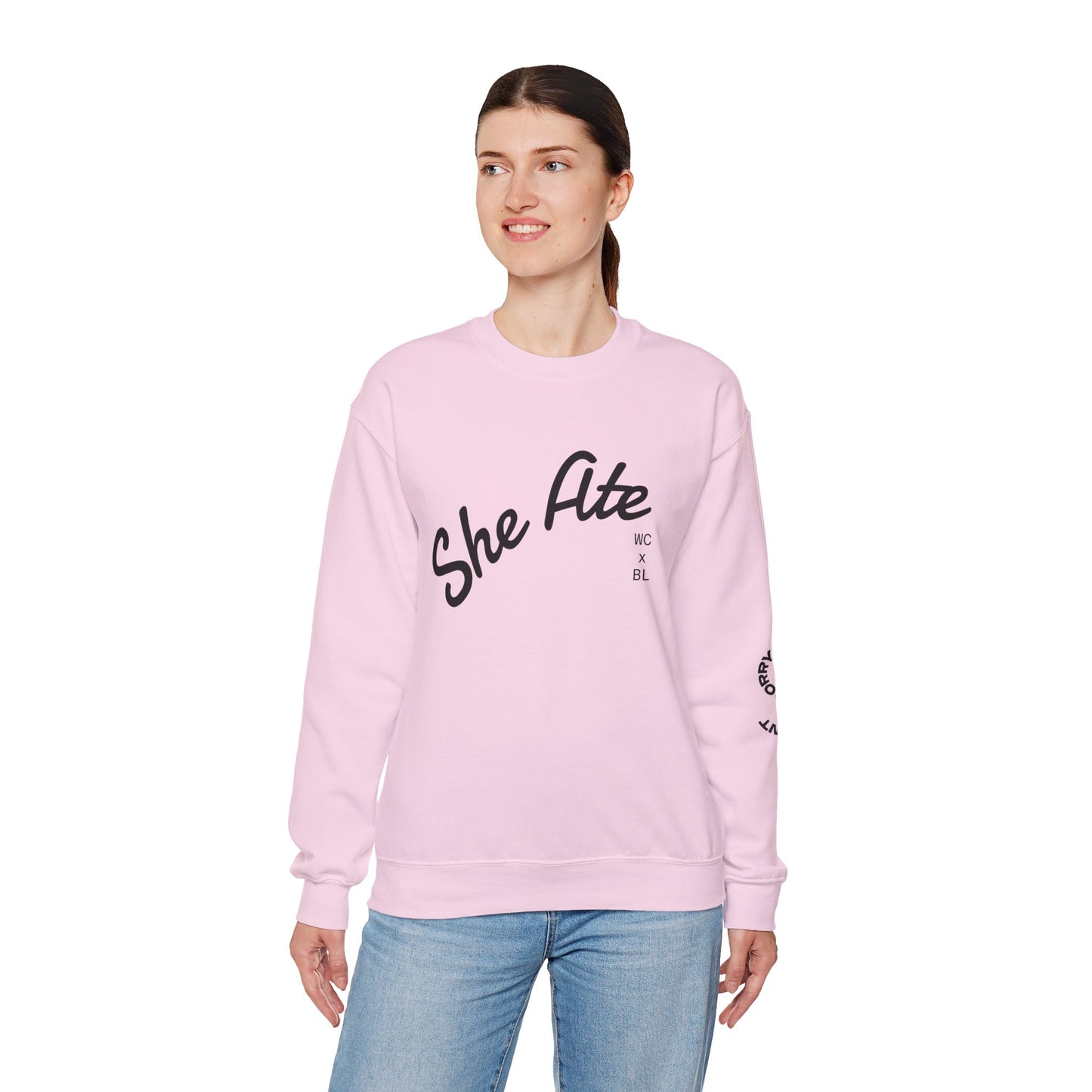 She Ate Crewneck Sweatshirt — Women Can x Burrito League Graphic Pullover