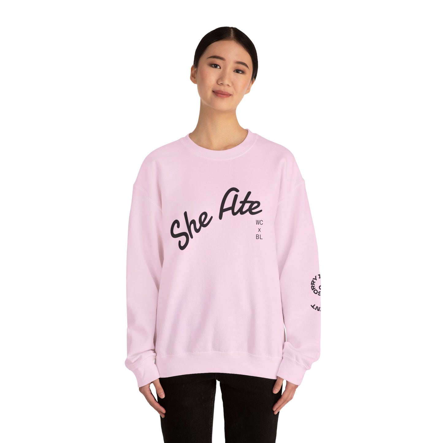 She Ate Crewneck Sweatshirt — Women Can x Burrito League Graphic Pullover