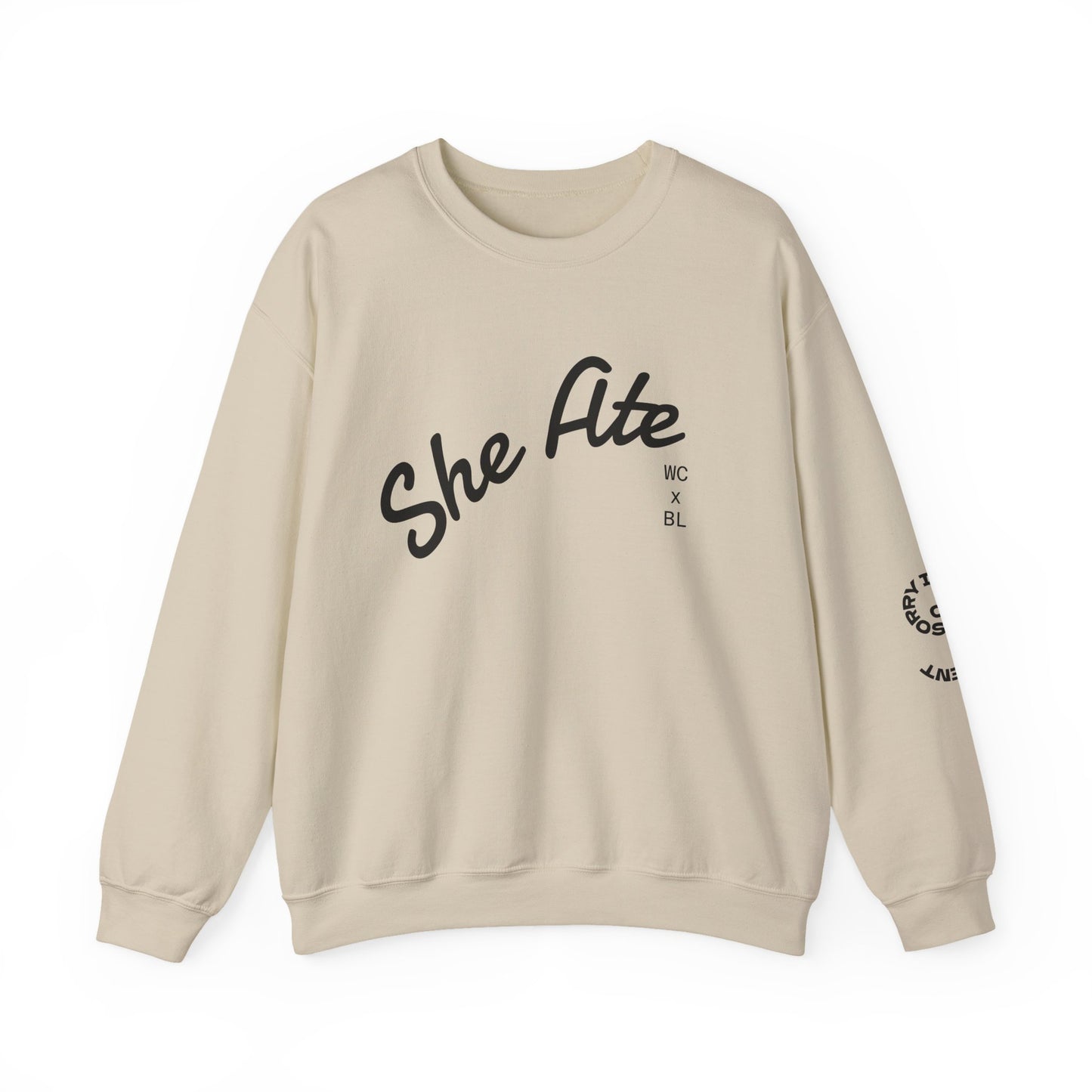 She Ate Crewneck Sweatshirt — Women Can x Burrito League Graphic Pullover