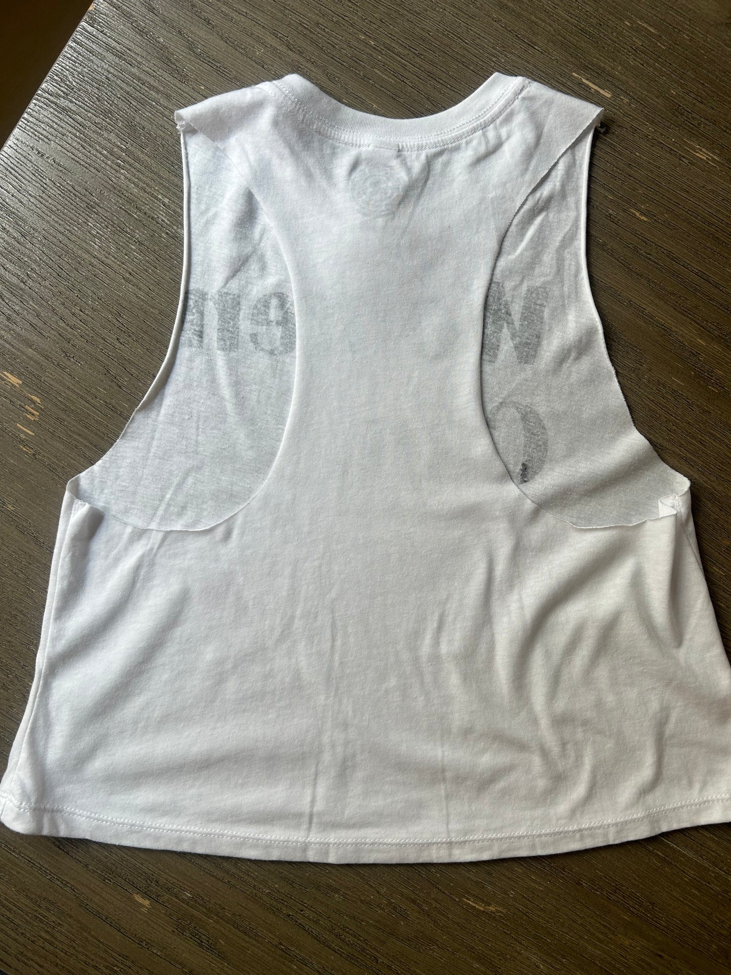 Women Can. Crop Muscle Raw Edge Racerback